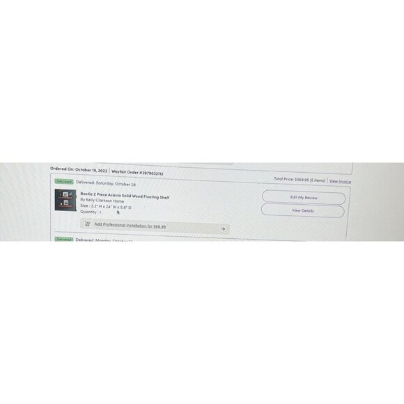 Kelly Clarkson Home Floating Shelves Set Of 2 24" Dark Wood Finish - Picture 8 of 9